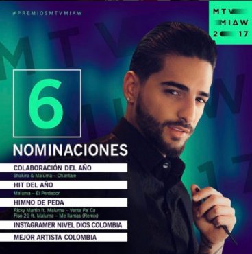 Maluma Con 6 Nominaciones A Los Premios MTV 2 Maluma Con 6 Nominaciones A Los Premios Mtv